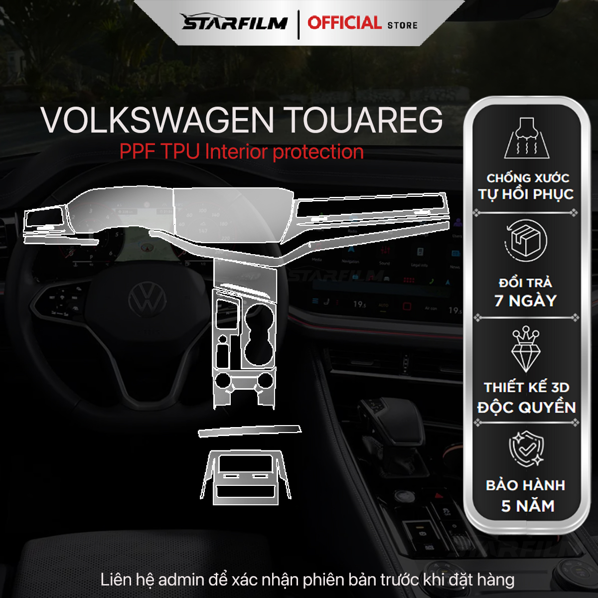 Volkswagen Touareg PPF TPU chống xước tự hồi phục STARFILM